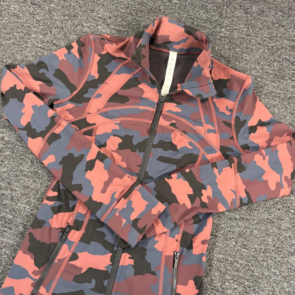 Lululemon Define Jacket Women 6 Pink Camo Heritage 365 Brier Rose Full Zip Luon